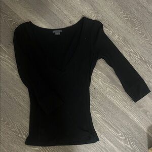 Armani Exchange Black V-Neck Women's Top